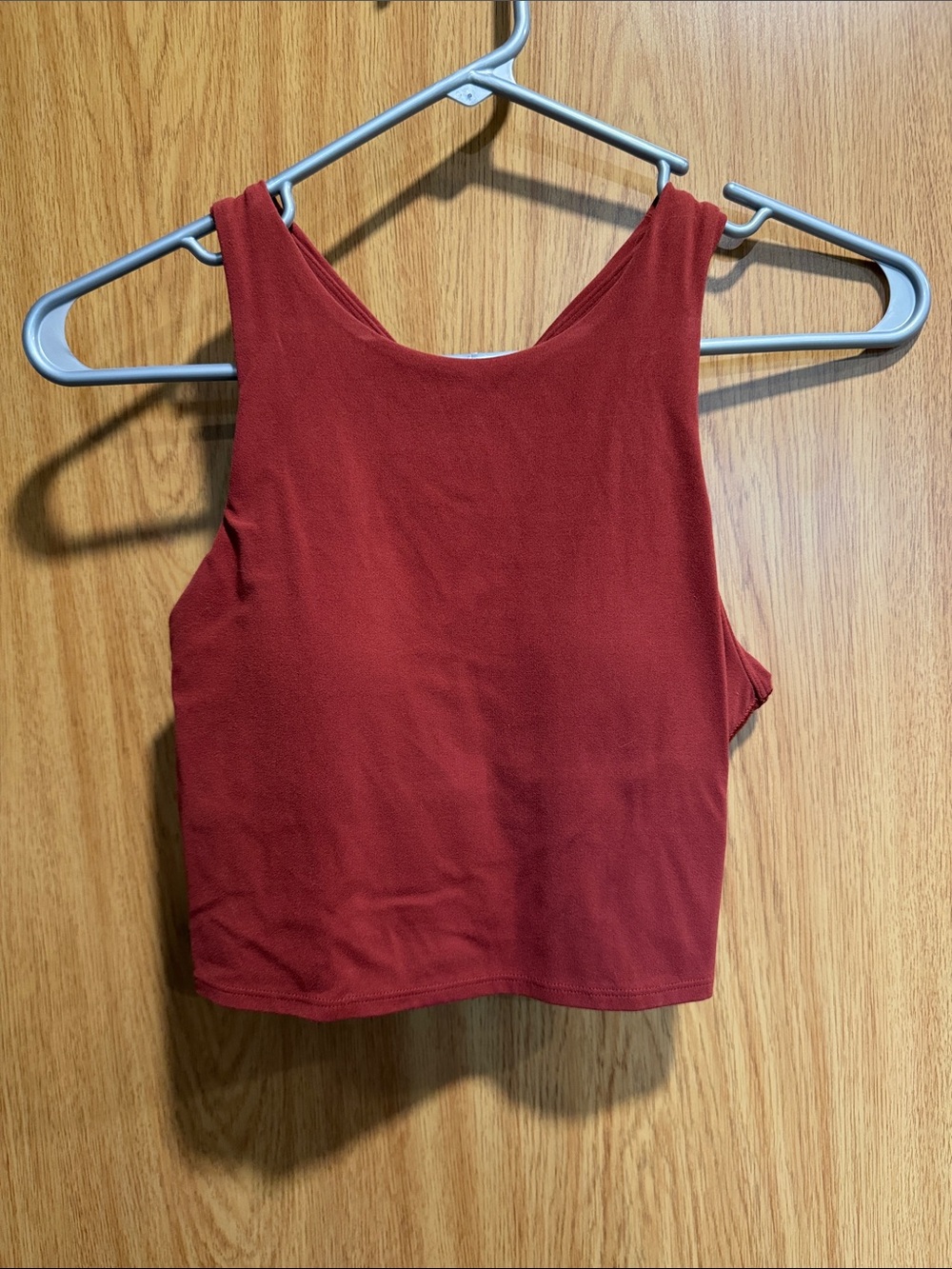 Athleta Brick Red Cropped Tank with Styled Back